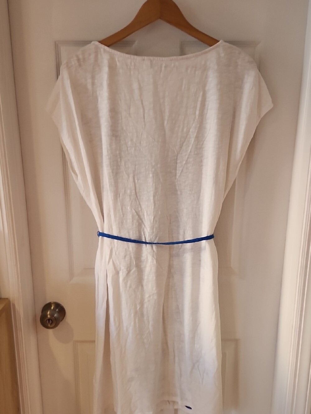 Boden White Midi Dress with Blue Botanical Embroidery - Picture 4 of 4